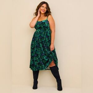 Midi Velvet Skater Dress